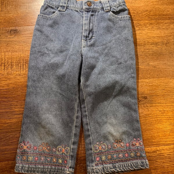 Nickelodeon Embroidered Hem Blue Denim Jeans Size 5