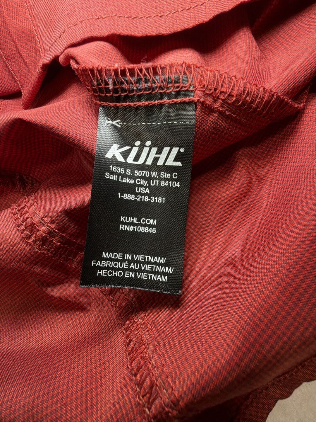 KUHL Men’s Size Small Red Short Sleeve Button Up Shirt Outdoor Gorpcore Hiking 9