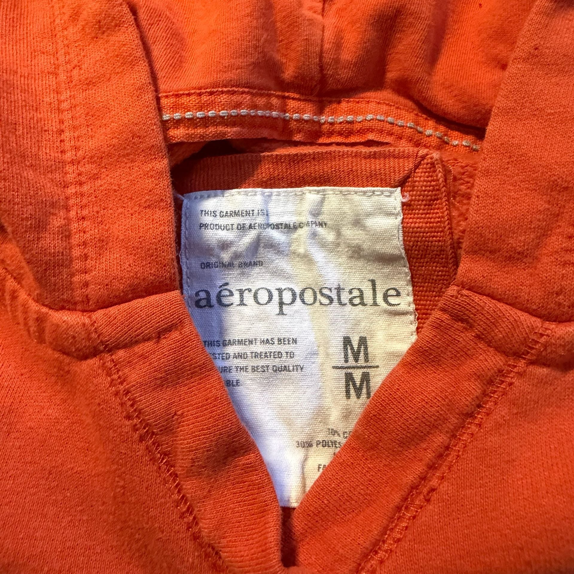Aeropostale Hoodie Size M Orange Logo Pullover 3