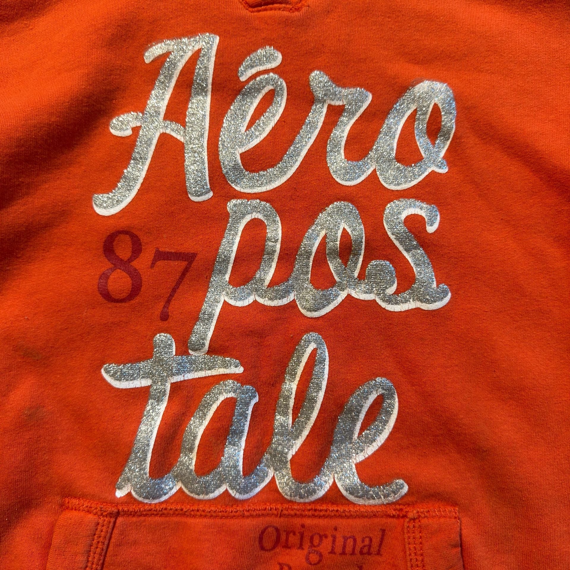 Aeropostale Hoodie Size M Orange Logo Pullover 6