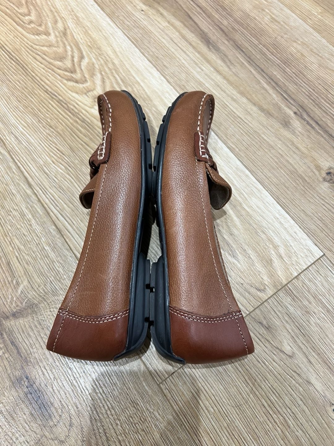 Naturalizer brown leather slip-on loafers N5 Comfort insole braided strap Sz 6.5 14