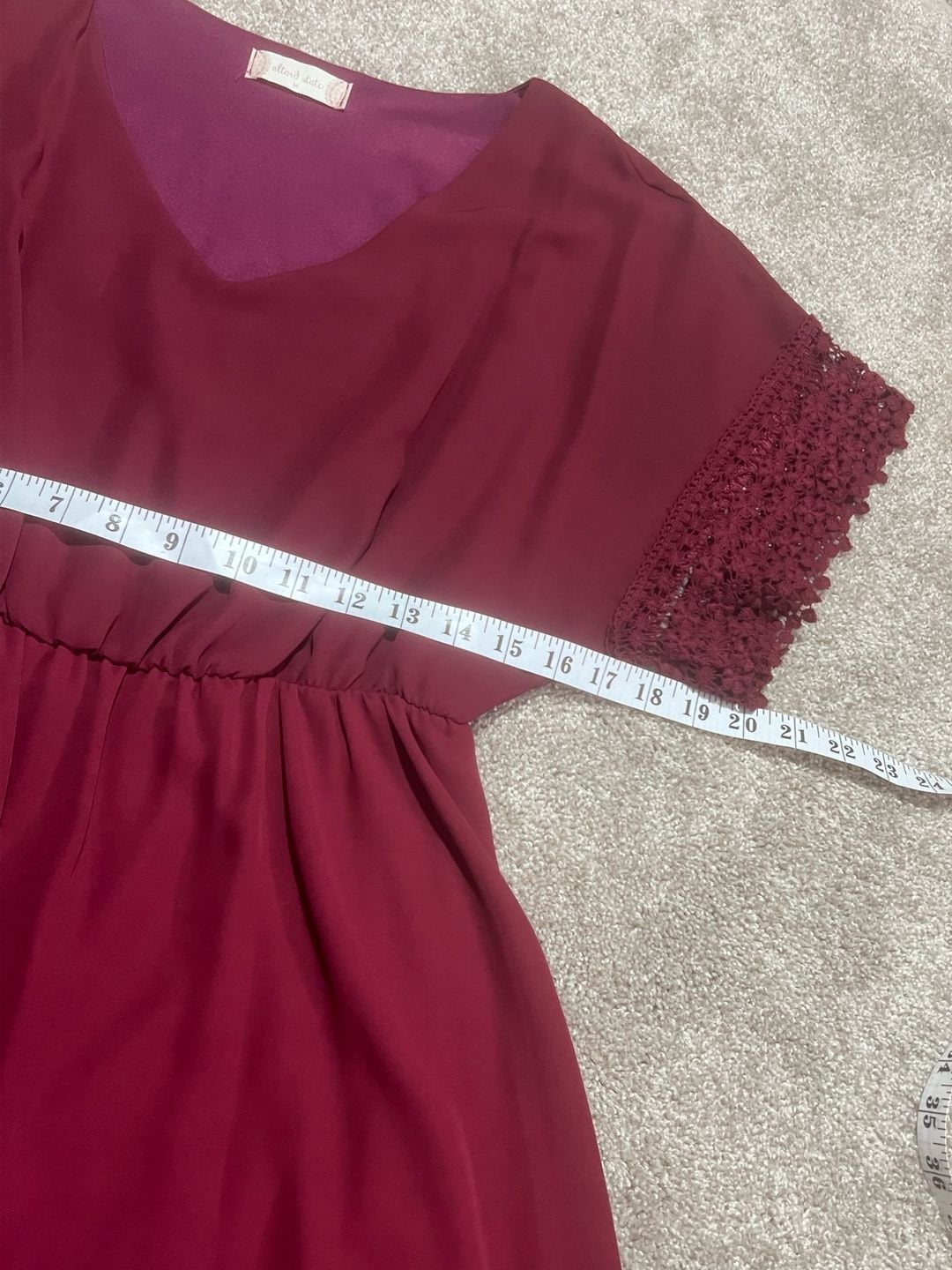 Altar'd State Maroon Lace Sleeve Dress Size M 8