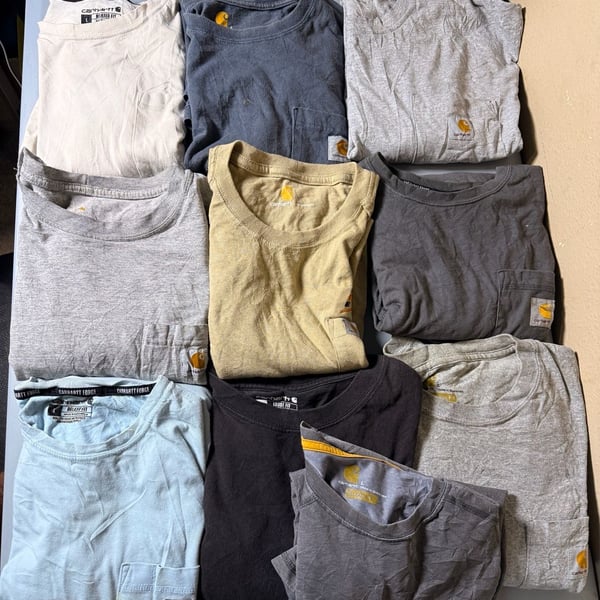 Carhartt (L) short sleeve crew Size (L) Lot of 10 Assorted Colors & styles