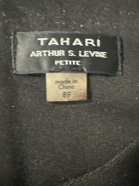 Tahari Arthur S. Levine Embellished Neck Dress Size 8P Black 5