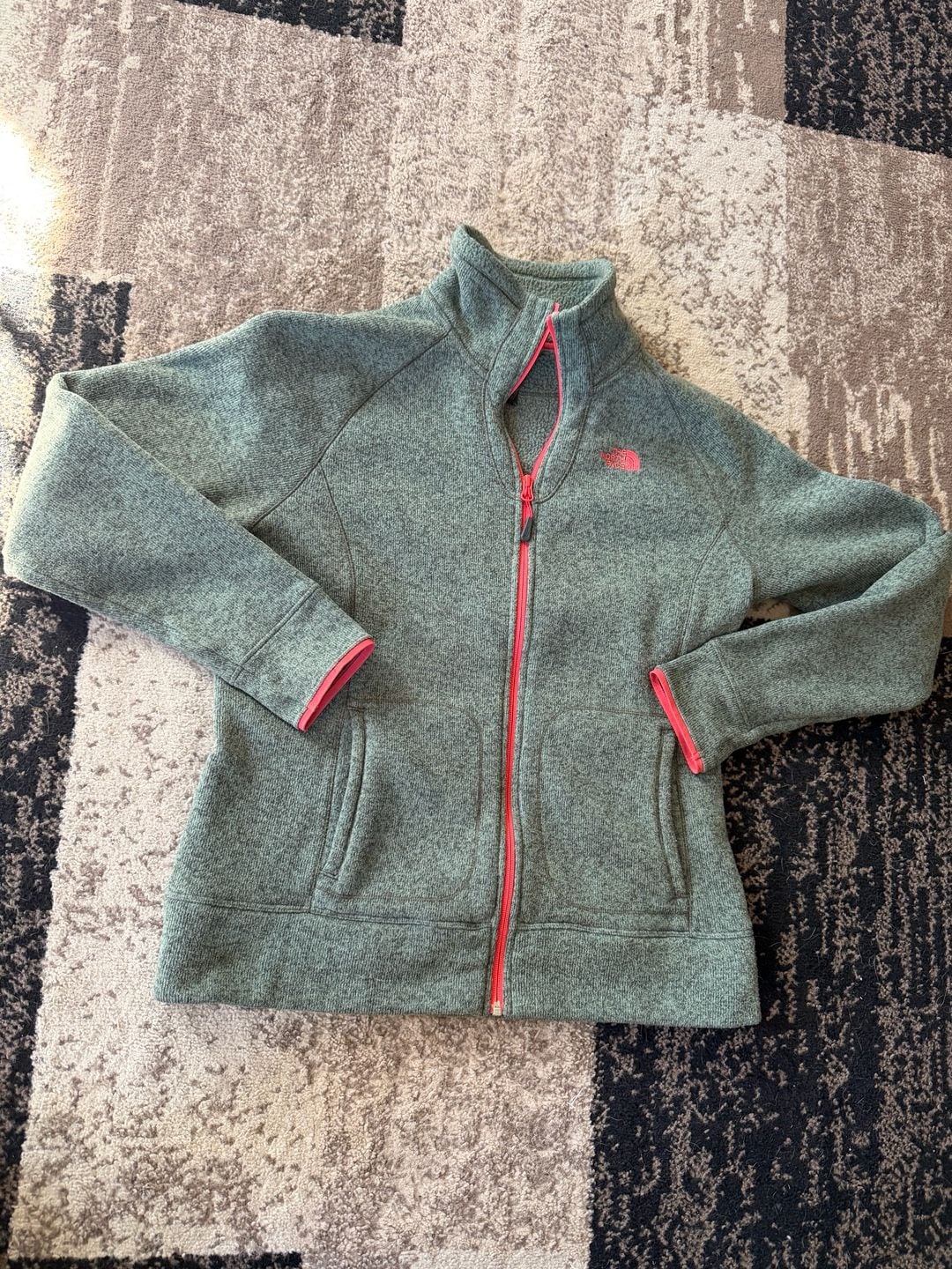 The North Face Full Zip Fleece Jacket Size L Green 2
