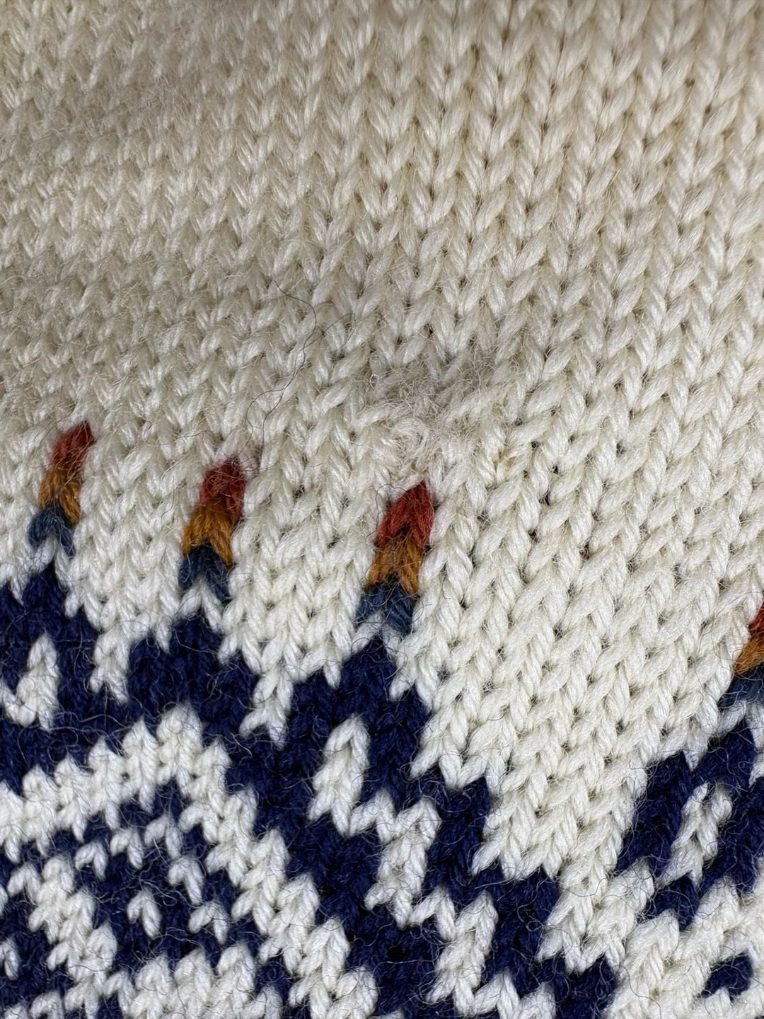 Vintage Dale of Norway Fair Isle Knit Sweater Men’s L Beige Blue 3