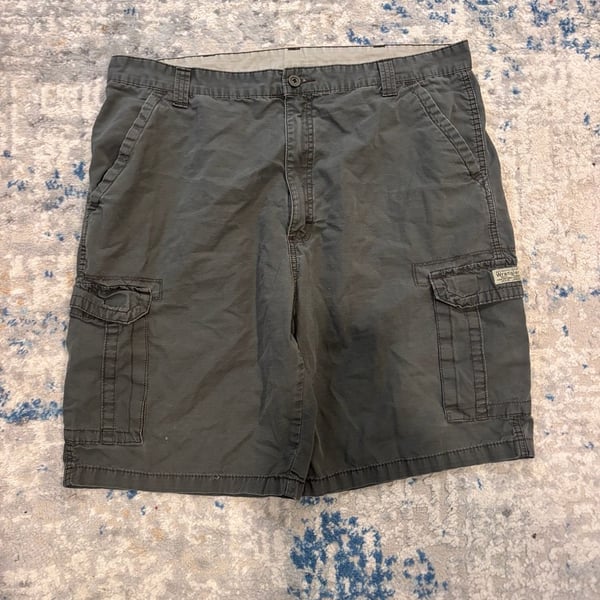 Wrangler Hero Cargo Shorts Gray Cotton Utility Pocket