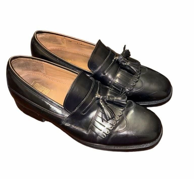 J. Murphy Kiltie Tassel Loafers Size 8.5M Black Leather 2