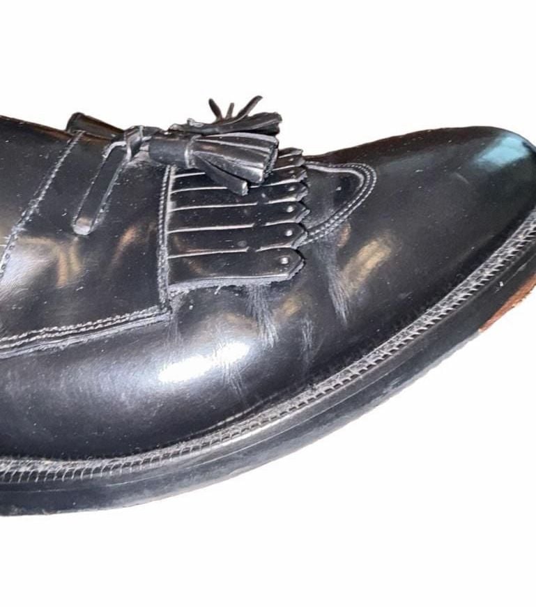 J. Murphy Kiltie Tassel Loafers Size 8.5M Black Leather 6