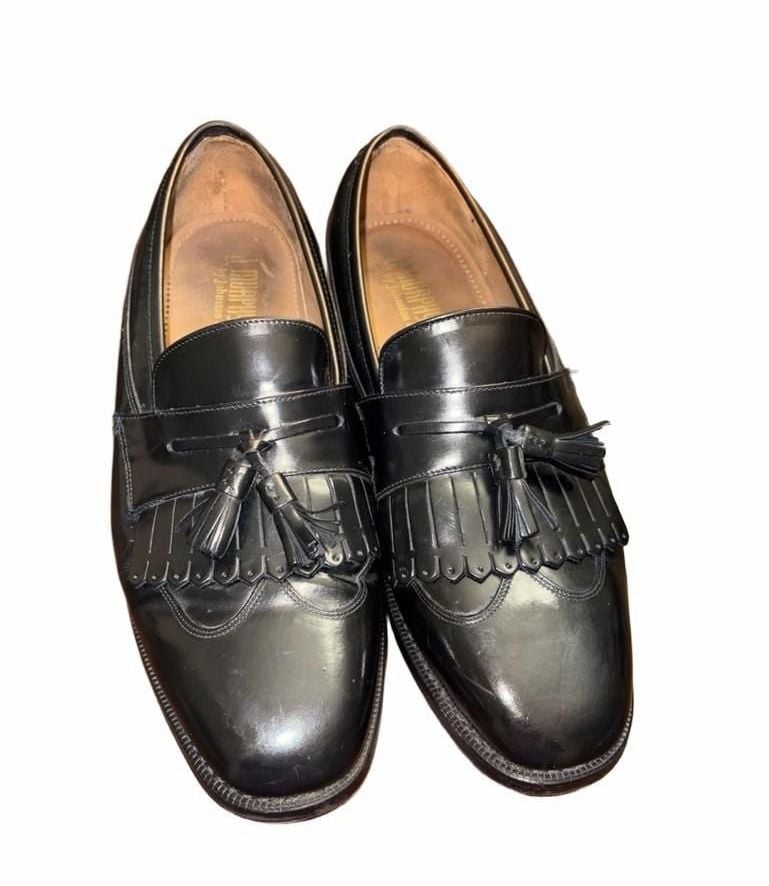 J. Murphy Kiltie Tassel Loafers Size 8.5M Black Leather 4
