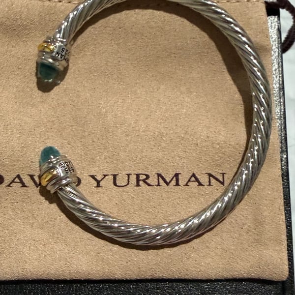 David Yurman Cable Classics 5 mm blue topaz with 14 karat gold accents