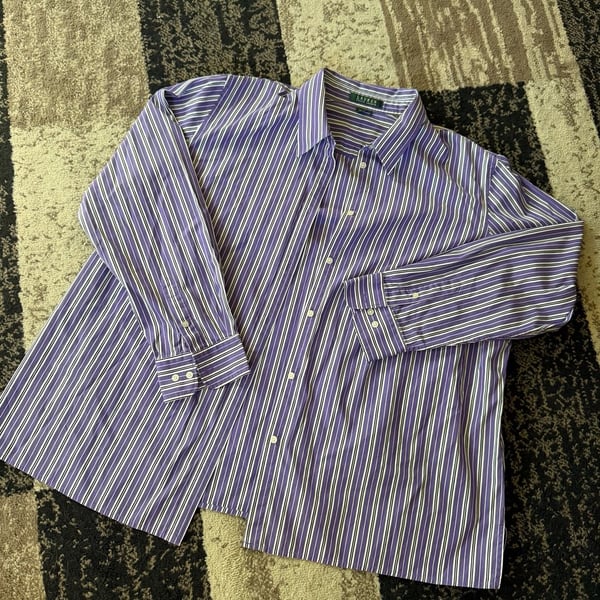 Lauren Ralph Lauren Striped Long Sleeve Button Up Shirt