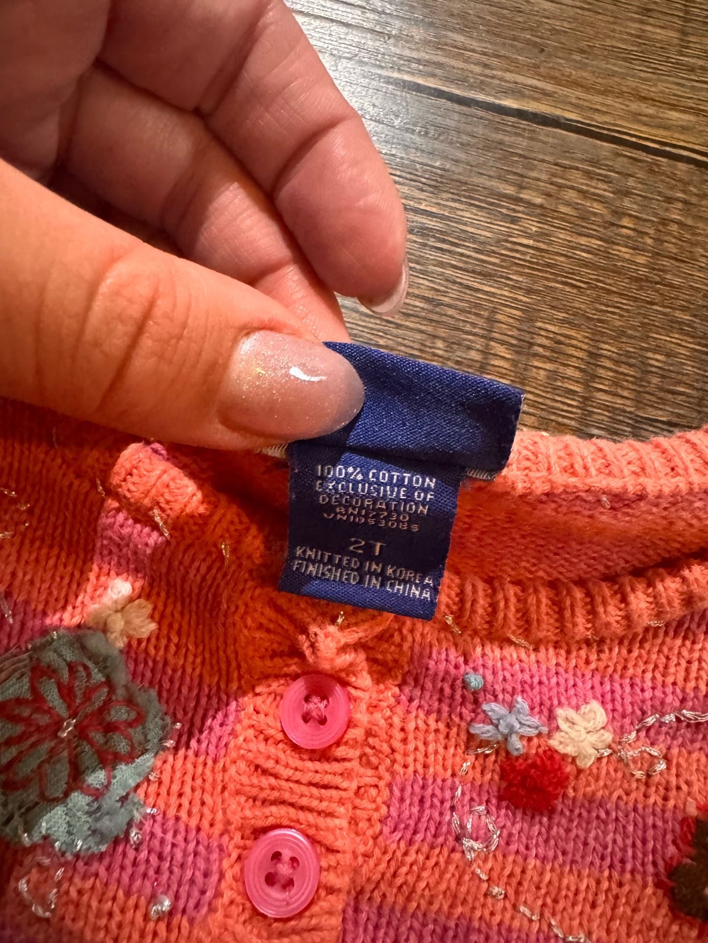 Y2K Genuine Kids from OshKosh Pink Striped Embroidered Sweater Size 2T 4