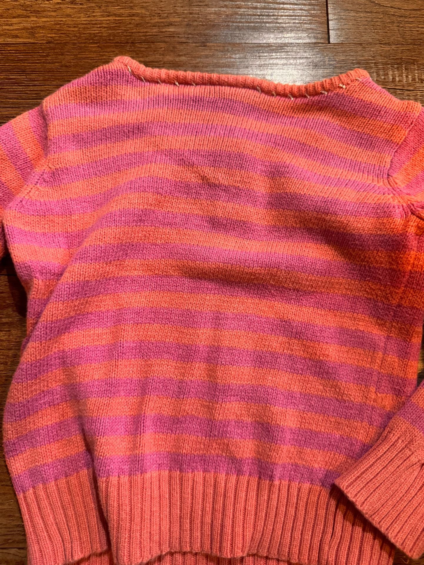 Y2K Genuine Kids from OshKosh Pink Striped Embroidered Sweater Size 2T 5