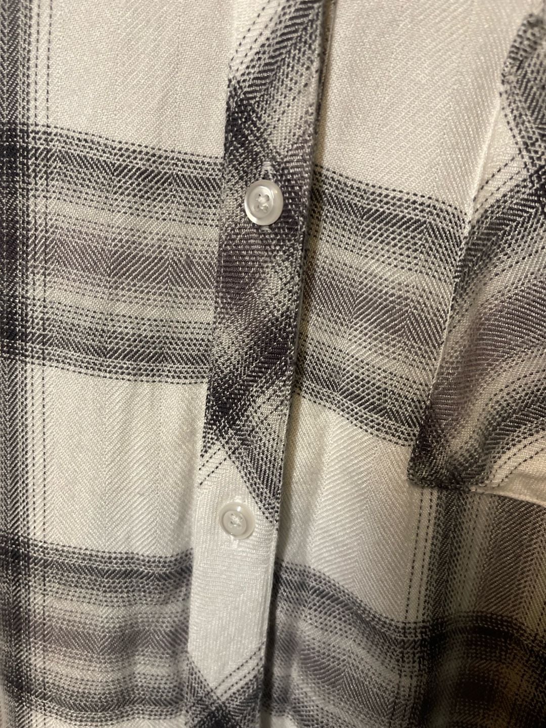 Rails Hunter Plaid Button Down Shirt Medium White Ash Mint Gray Rayon Flannel M 8