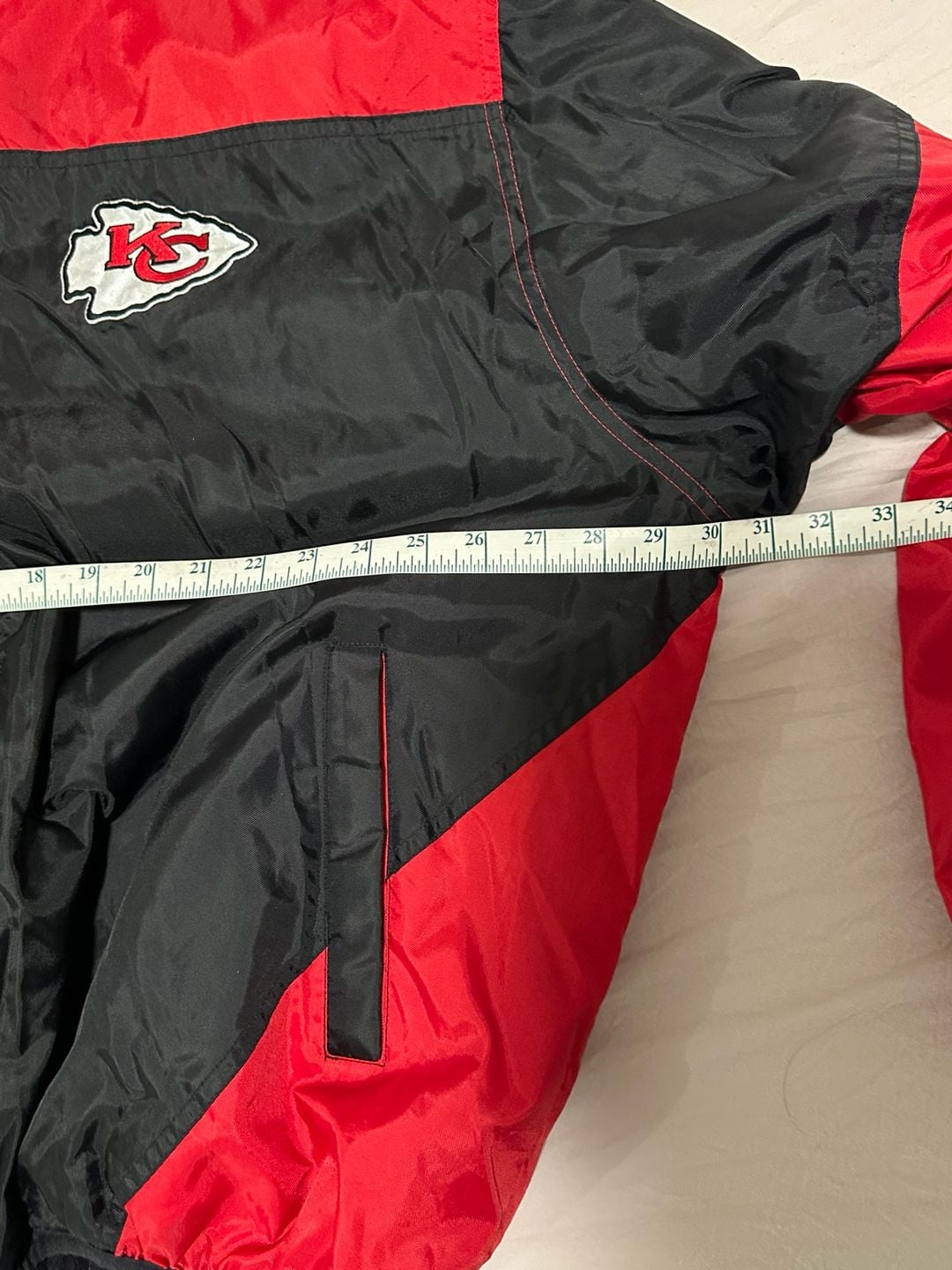 NFL Kansas City Chiefs jacket XXL red black embroidered logo reversible 9