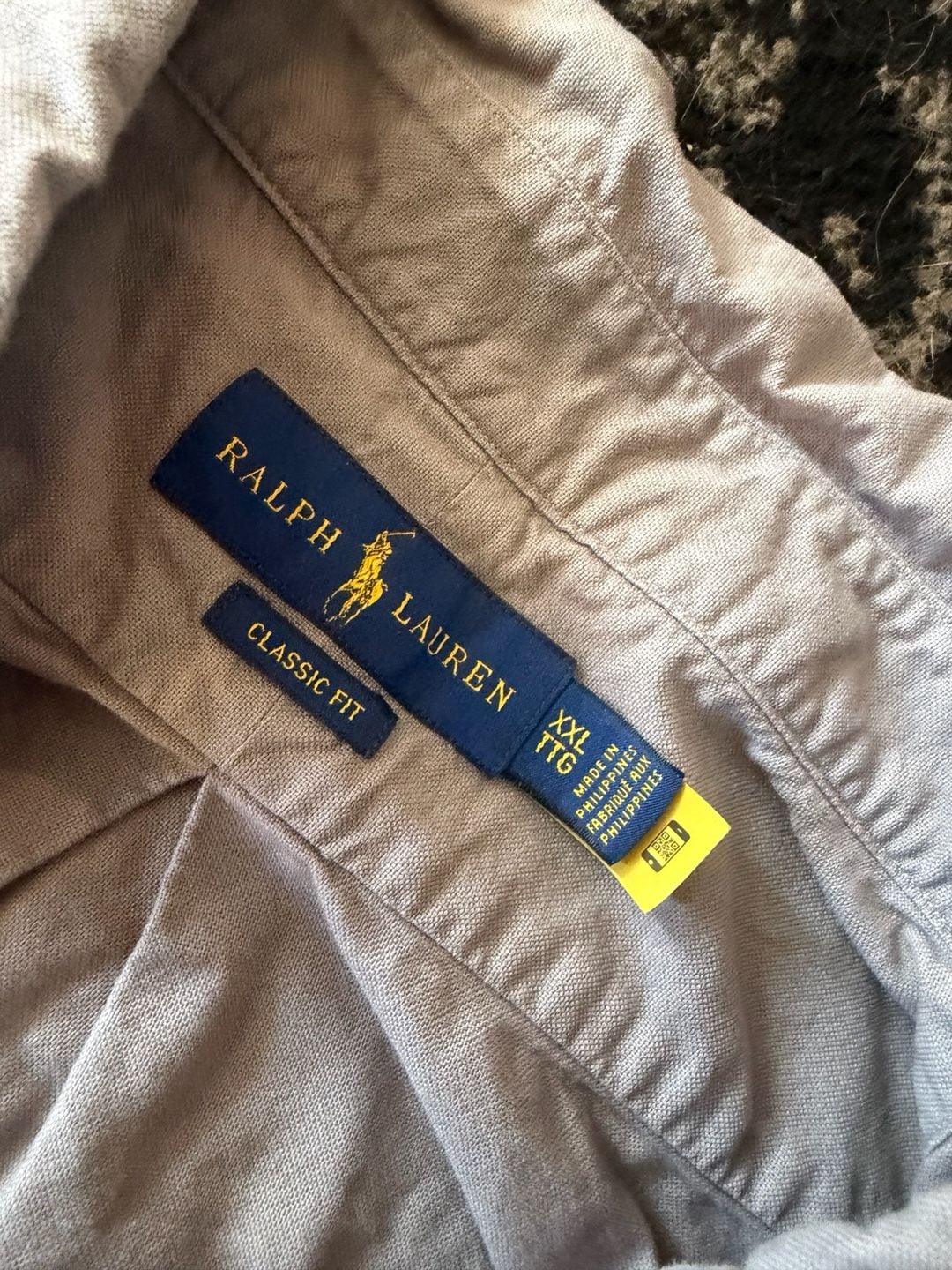 Ralph Lauren Classic Fit Button-Down Shirt Size XXL Grey Long Sleeve 6