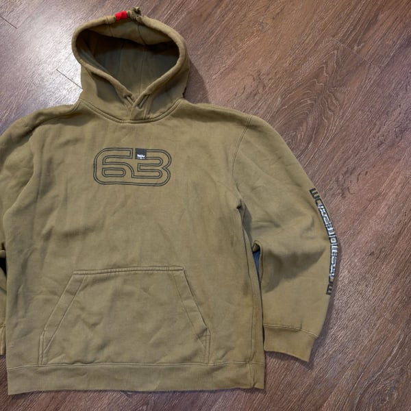 Mossimo Forest Green Y2K Hoodie Size M 63 Graphic Pullover Sweatshirt