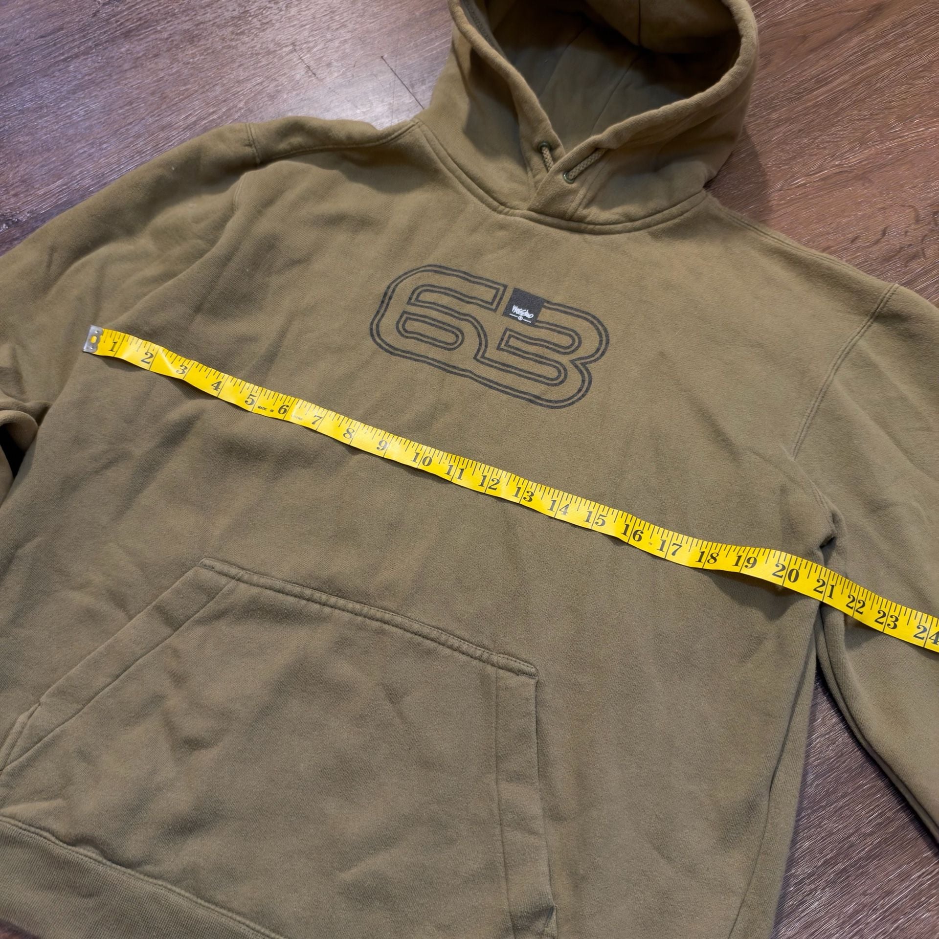 Mossimo Forest Green Y2K Hoodie Size M 63 Graphic Pullover Sweatshirt 4