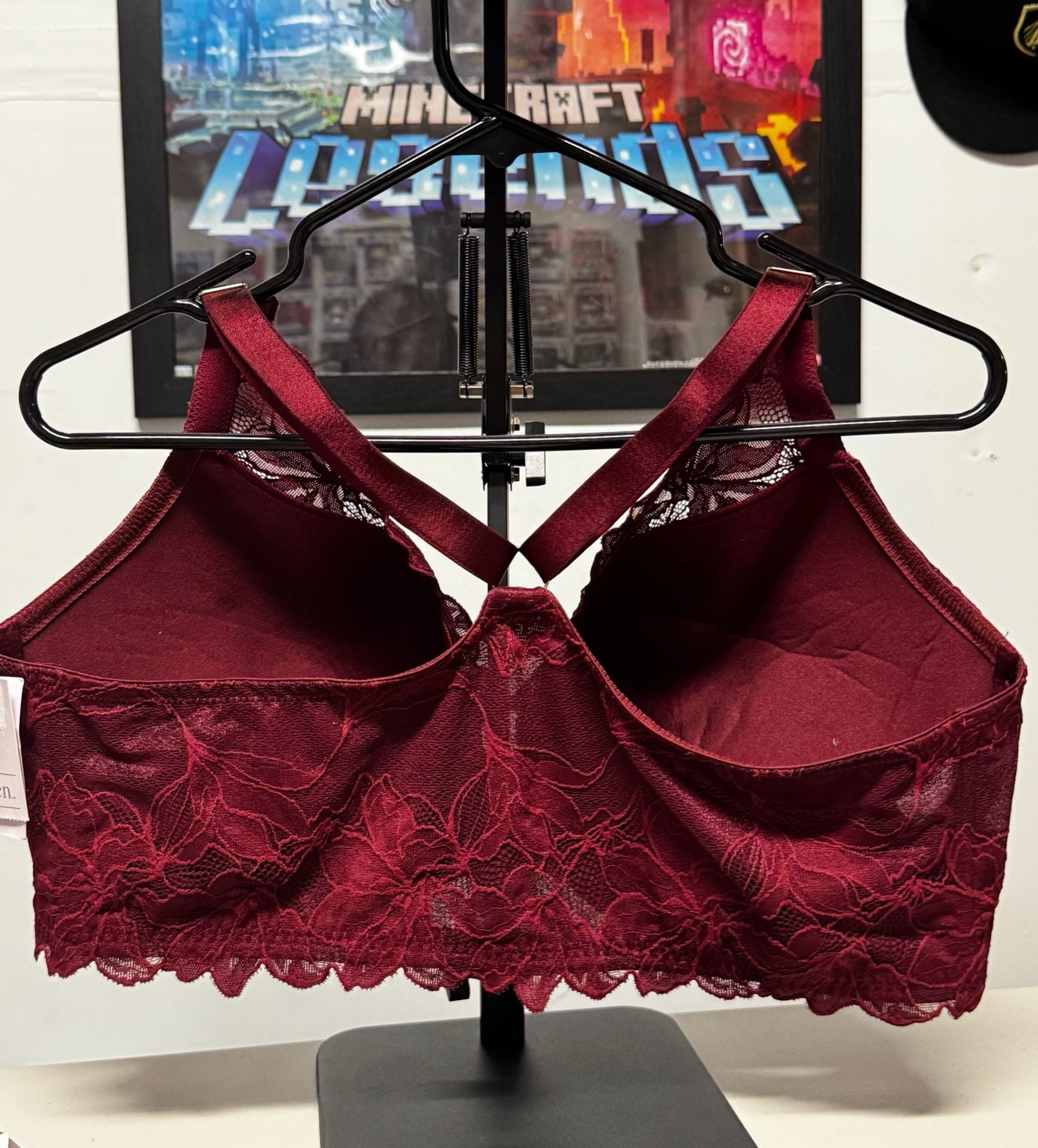 42DDD_ (wu49) Target Lace Push-Up Front Close Plunge Bra Size Berry Red 3