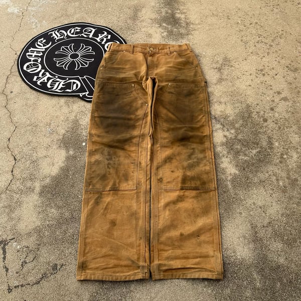 Vintage Carhartt Double Knee Loose Original Fit Pants Brown