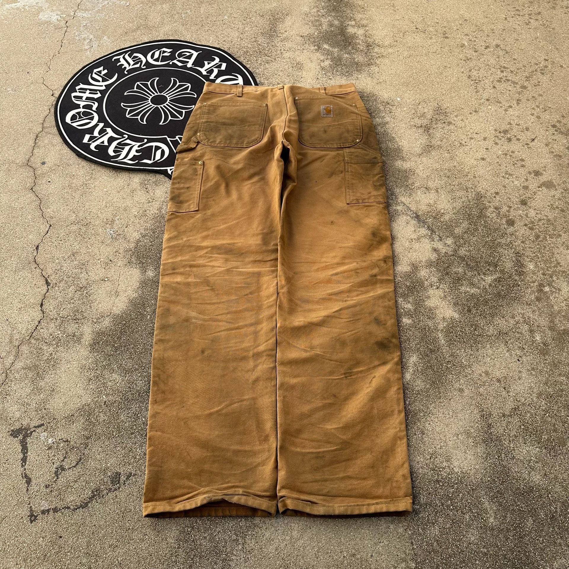 Vintage Carhartt Double Knee Loose Original Fit Pants Brown 3