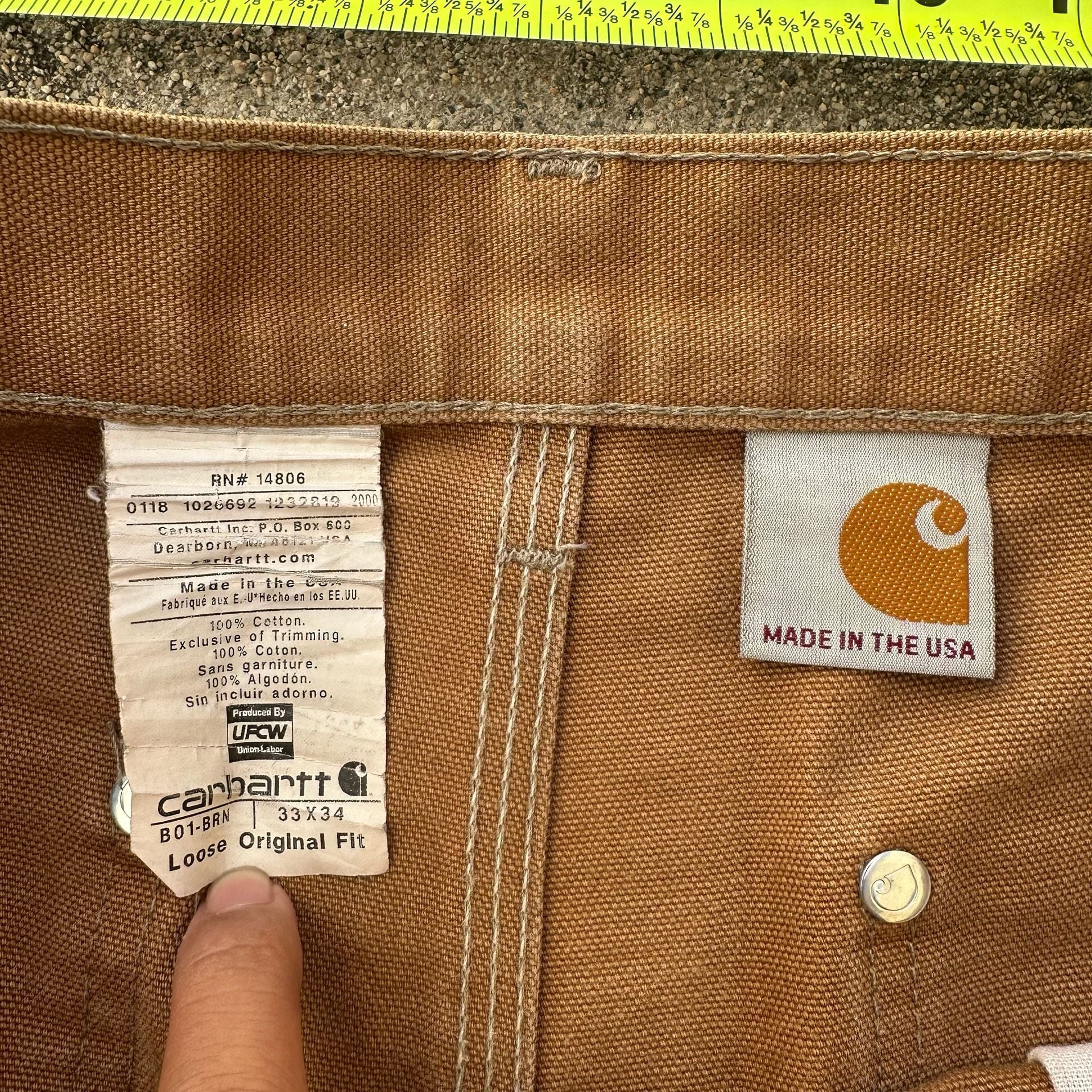 Vintage Carhartt Double Knee Loose Original Fit Pants Brown 7