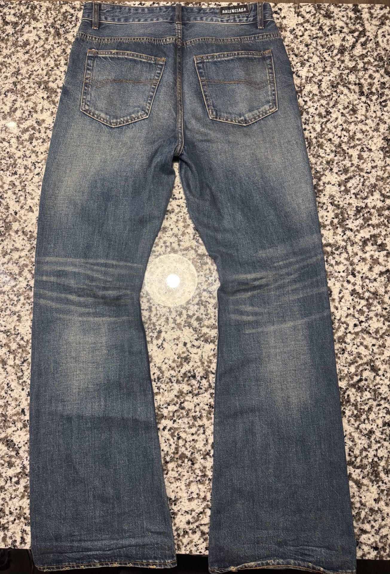 Balenciaga Unisex Blue Faded Wash Wide Leg Jeans Denim 3