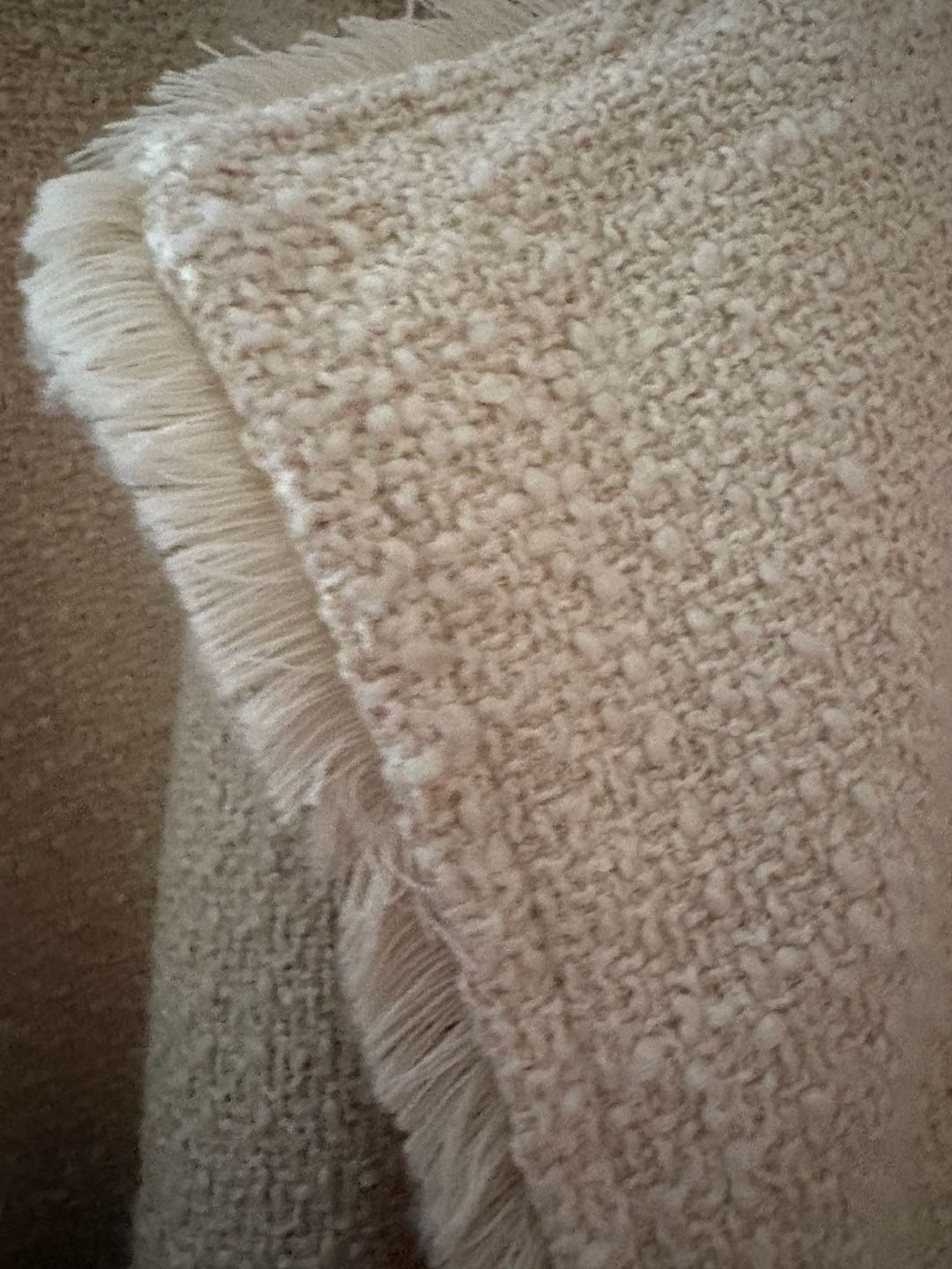 Future Collective Cream Boucle Frayed Edge Trench Coat 8