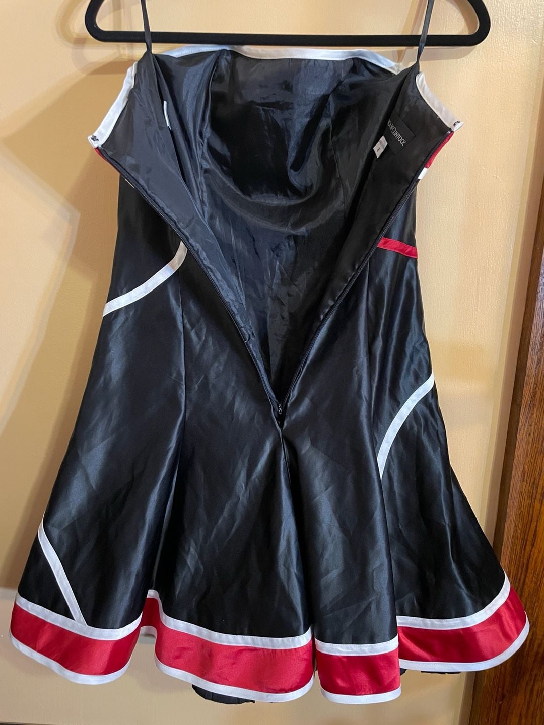 Vintage Jessica McClintock Strapless Party Cocktail Dress Size 8 Black Red White 8