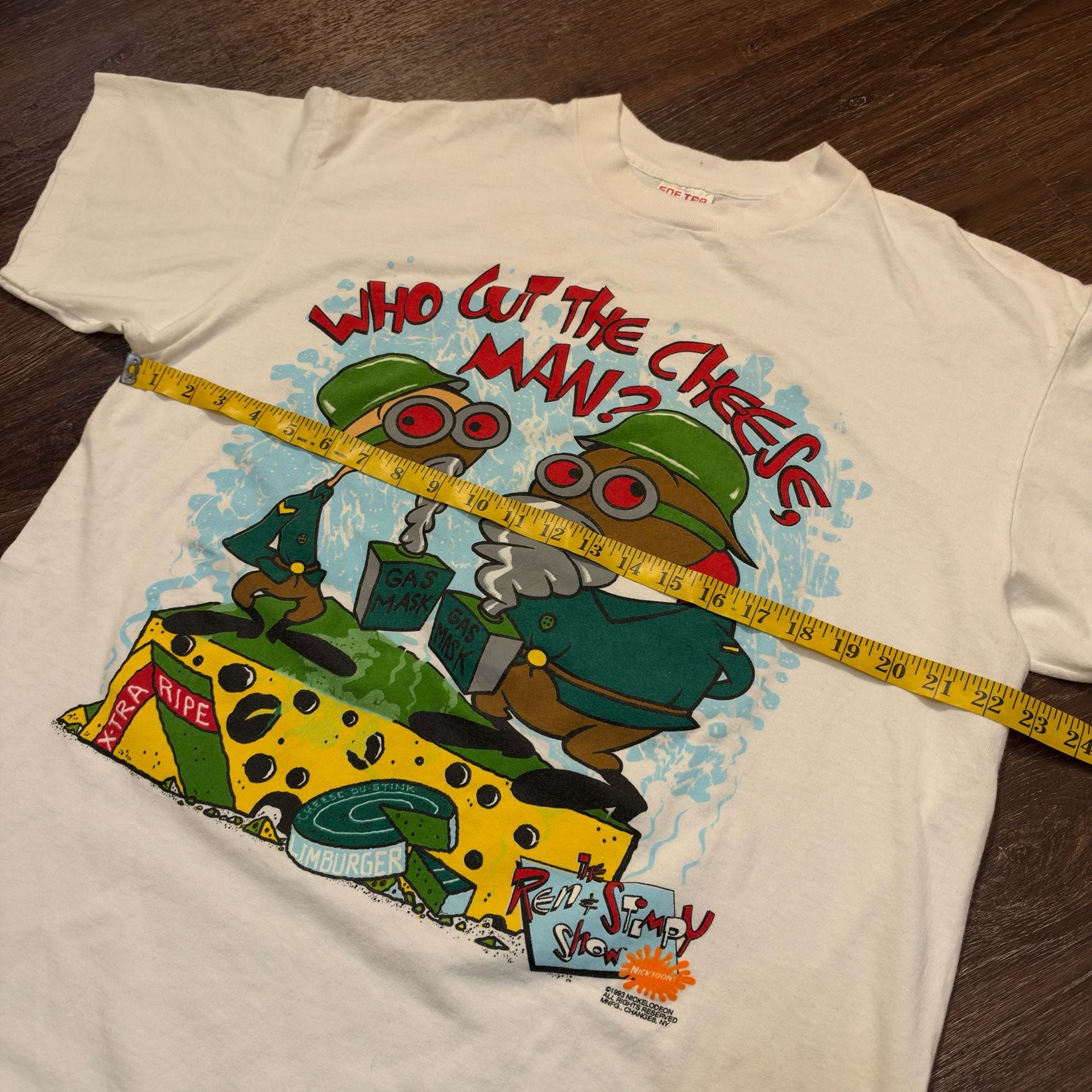 Vintage 1993 Ren & Stimpy Nickelodeon CartoonNetwork T-Shirt L/XL White 3