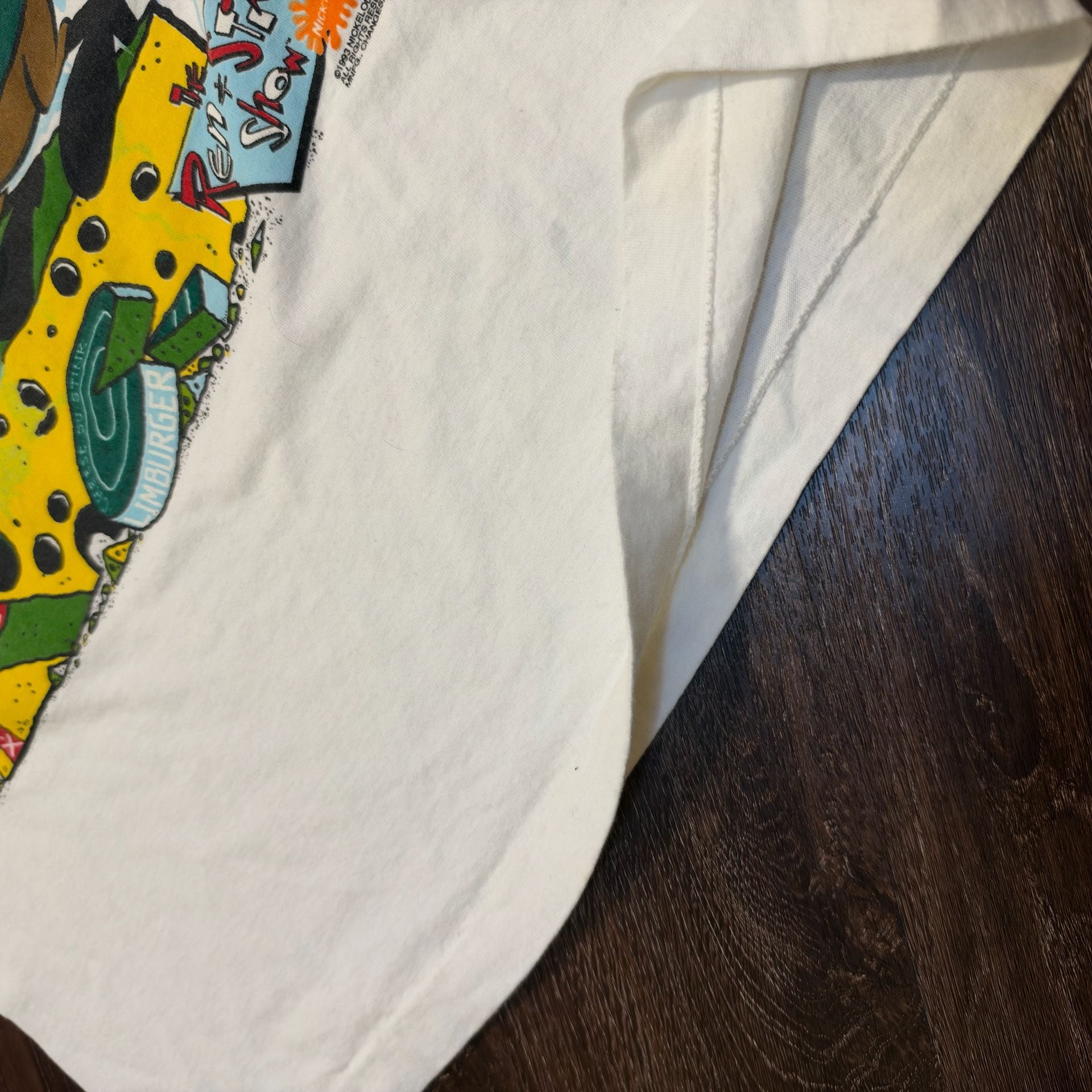 Vintage 1993 Ren & Stimpy Nickelodeon CartoonNetwork T-Shirt L/XL White 7