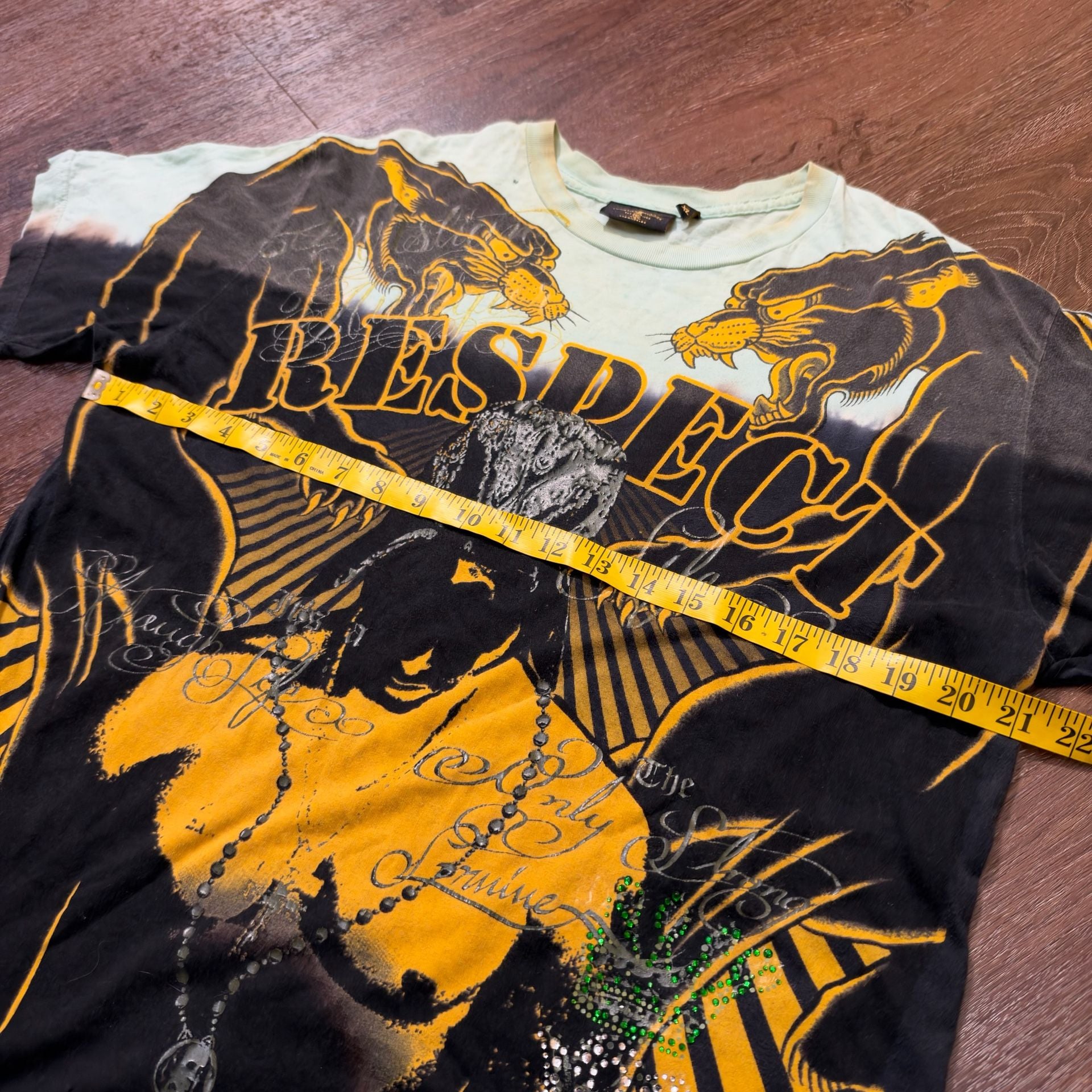 Essential Vintage Y2K Christian Audigier Tupac T-Shirt XL Black 4