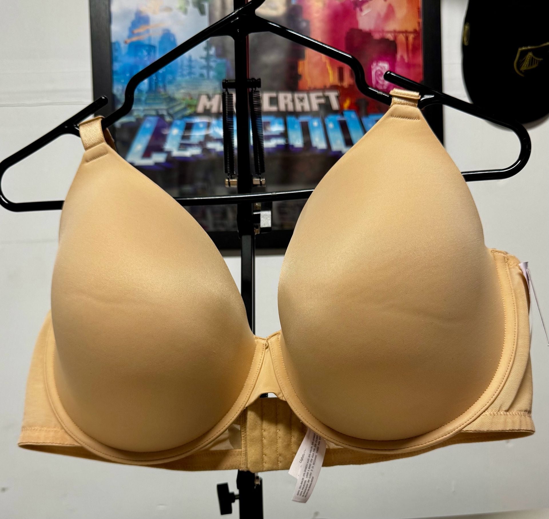 42DDD (wu50)Auden Smooth Lightly Lined Comfort Wire Demi Coverage Bra Beige 2