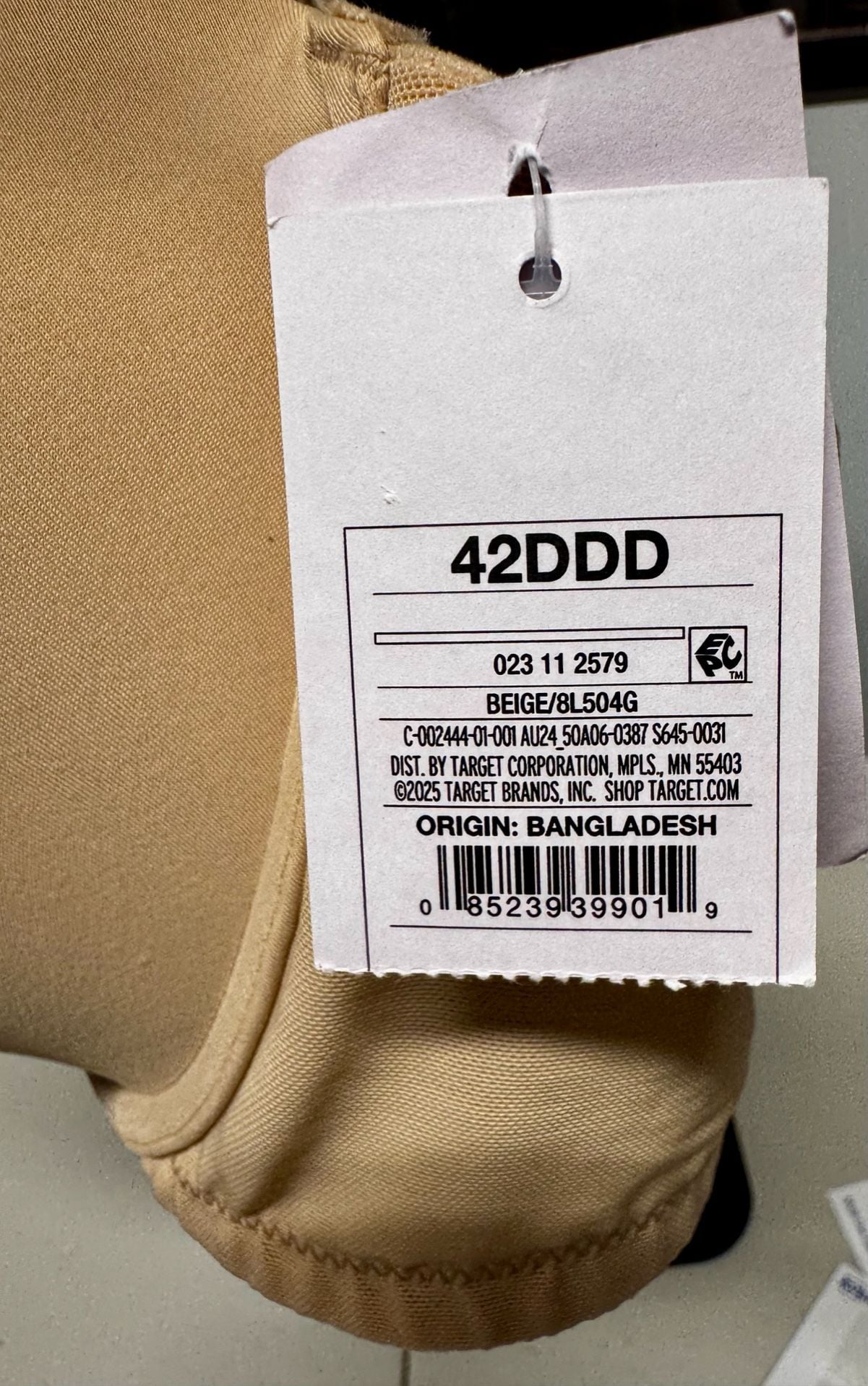 42DDD (wu50)Auden Smooth Lightly Lined Comfort Wire Demi Coverage Bra Beige 4