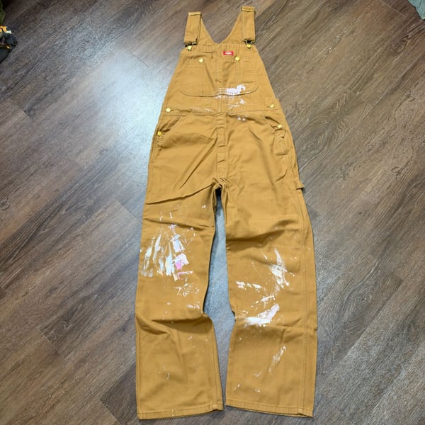 Essential Vintage Dickies Brown Canvas Bib Overalls 36x30 Workwear