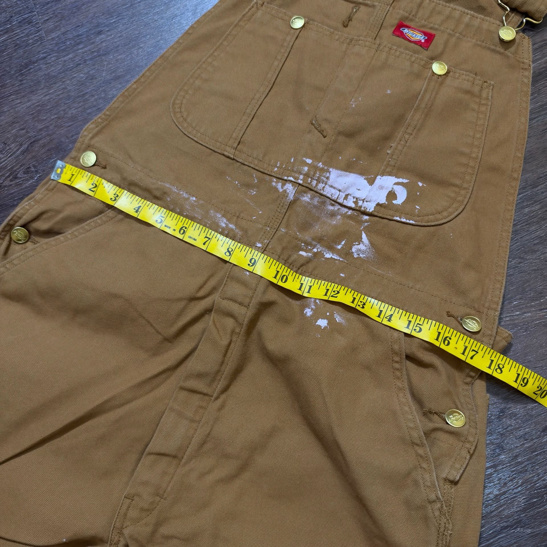 Essential Vintage Dickies Brown Canvas Bib Overalls 36x30 Workwear 4