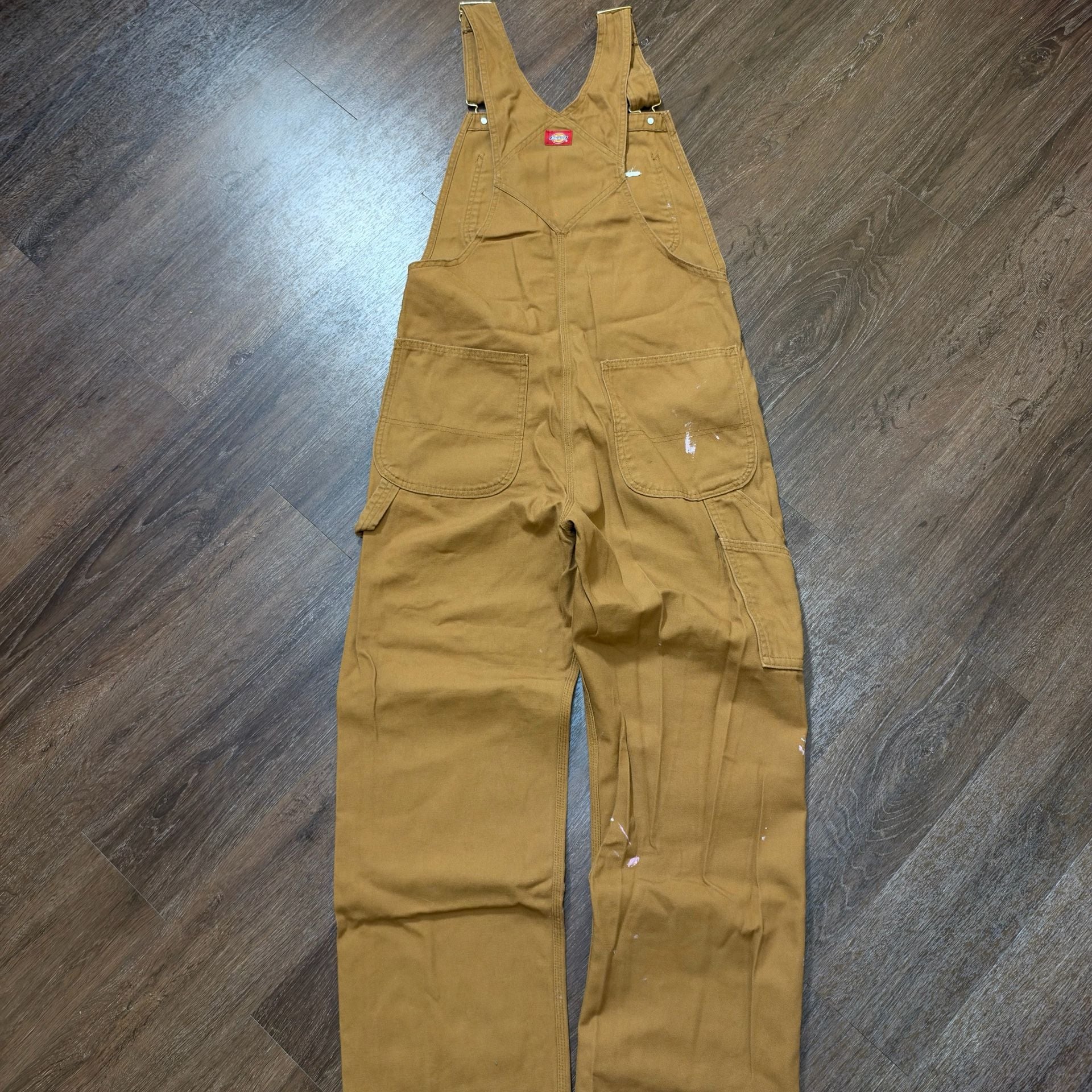 Essential Vintage Dickies Brown Canvas Bib Overalls 36x30 Workwear 6