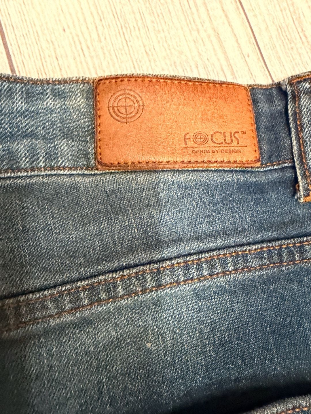 Focus Jeans Biker Distressed Slim 36x34 Blue Denim Pants 7