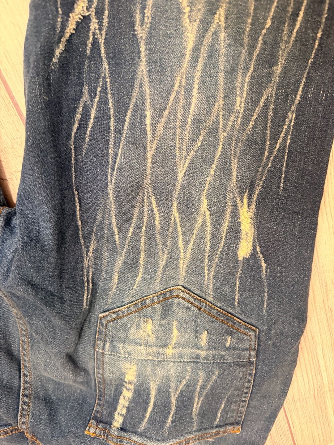 Focus Jeans Biker Distressed Slim 36x34 Blue Denim Pants 9