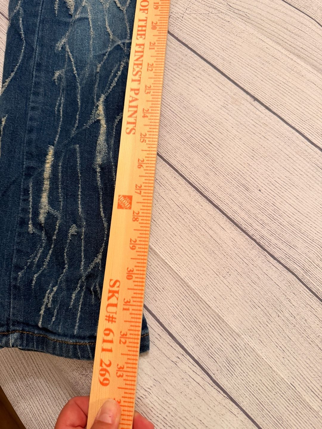 Focus Jeans Biker Distressed Slim 36x34 Blue Denim Pants 10