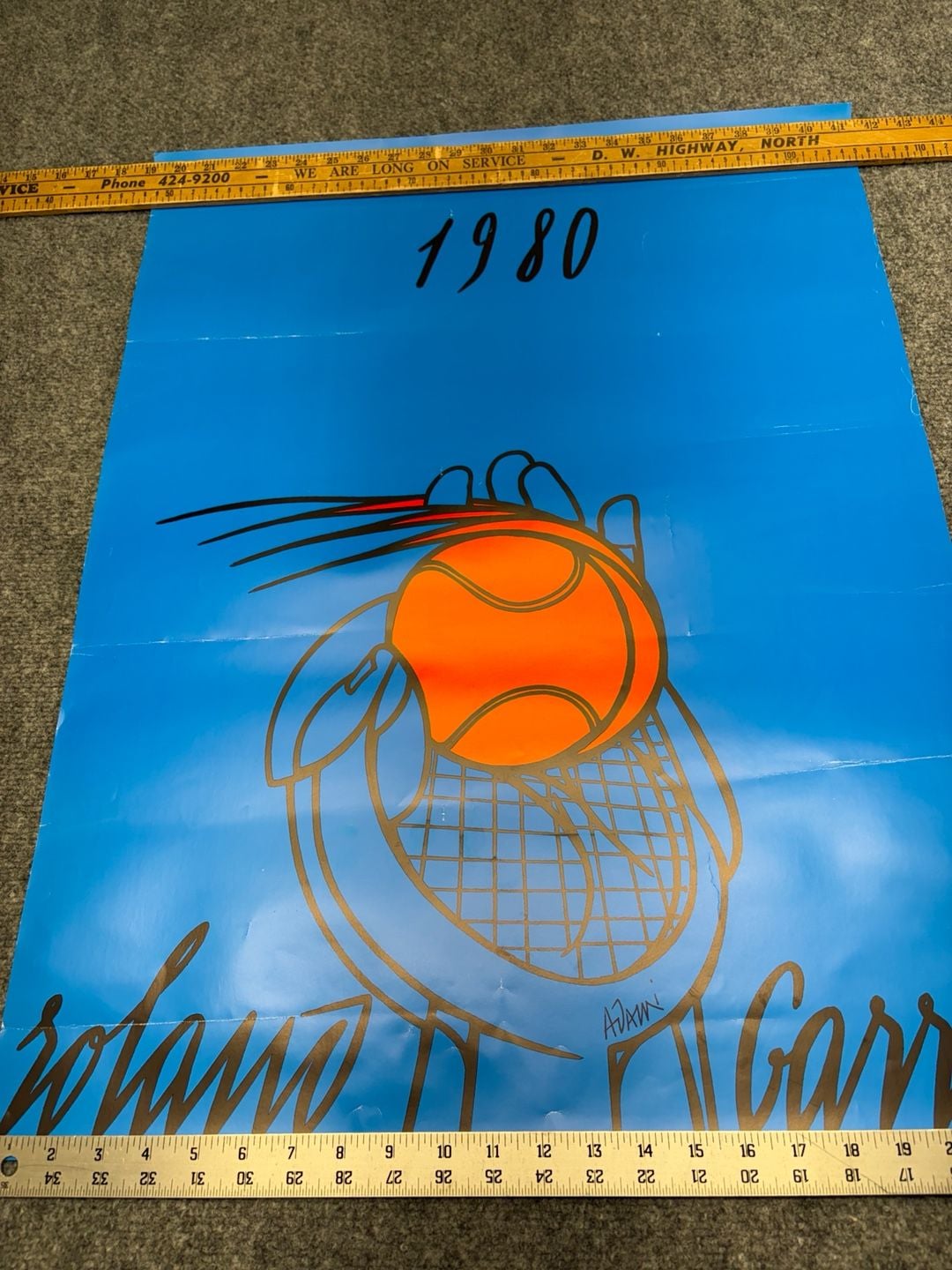 Roland Garros 1980 Open Valerio Adami Tennis Vintage Poster Matte Paper Wall Art 1