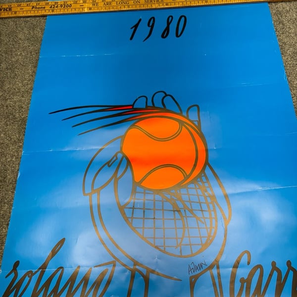 Roland Garros 1980 Open Valerio Adami Tennis Vintage Poster Matte Paper Wall Art
