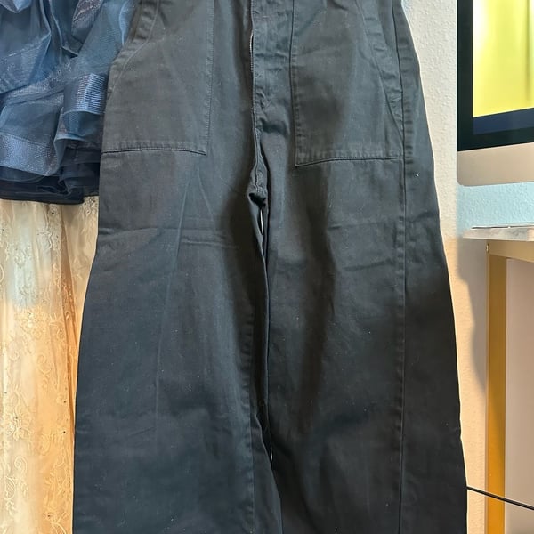 Bershka Black Wide Leg Utility Pants Size 08