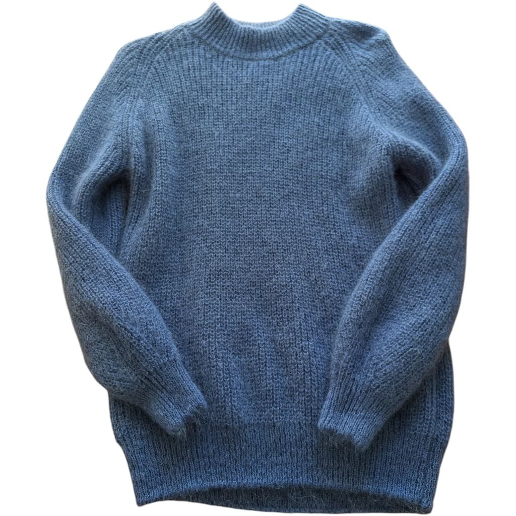 La Petite Maille Fruch Paris Sweater Size M Blue Mohair Blend Crewneck 7