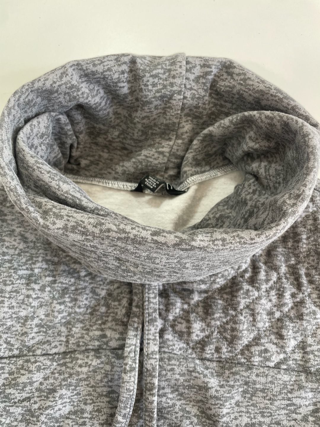 STOIC Cowl Neck Athletic Pullover Top Grey Space Dye long sleeve winter running sports 4