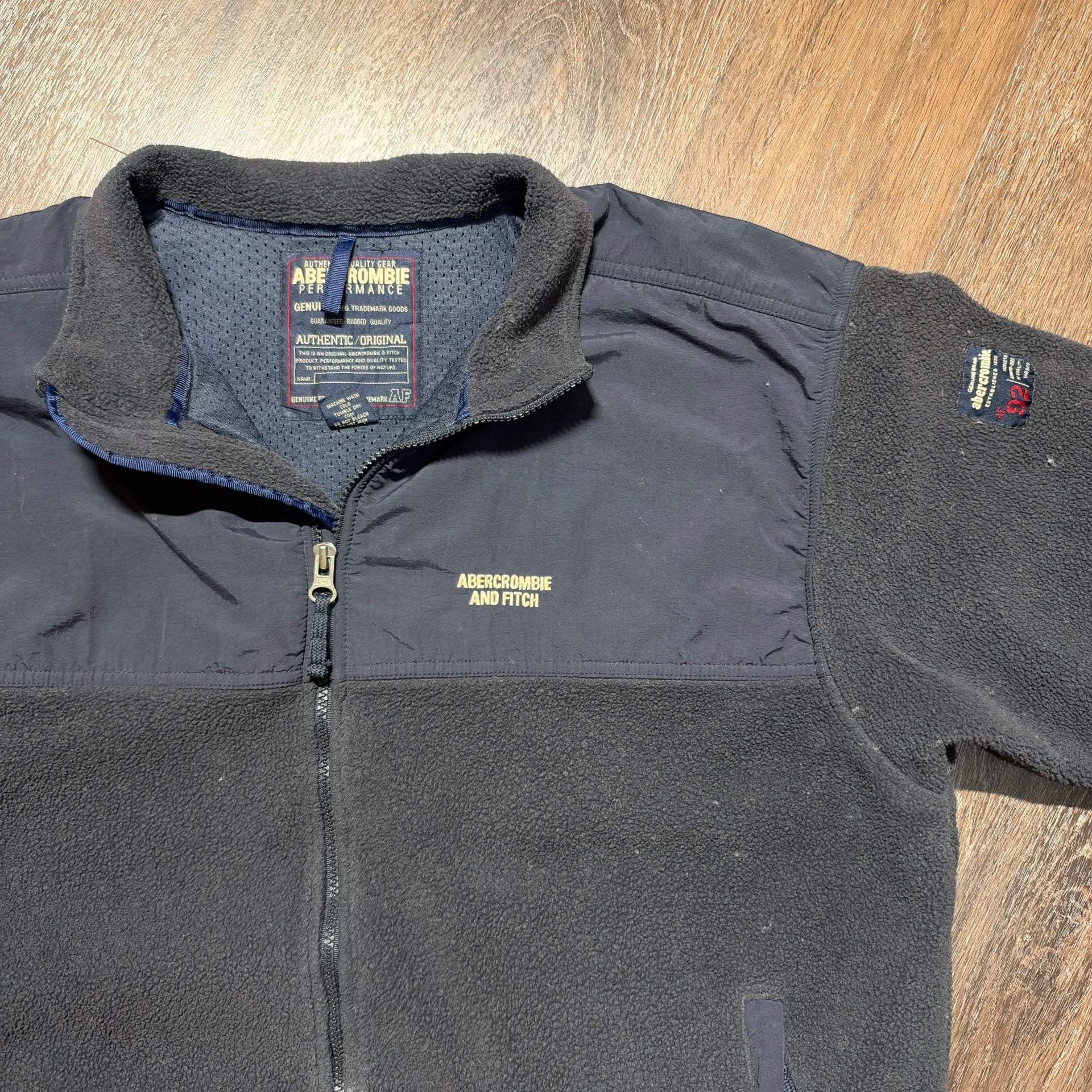 Essential Vintage Abercrombie & Fitch Fleece Jacket Size XL Navy Blue Full Zip 2
