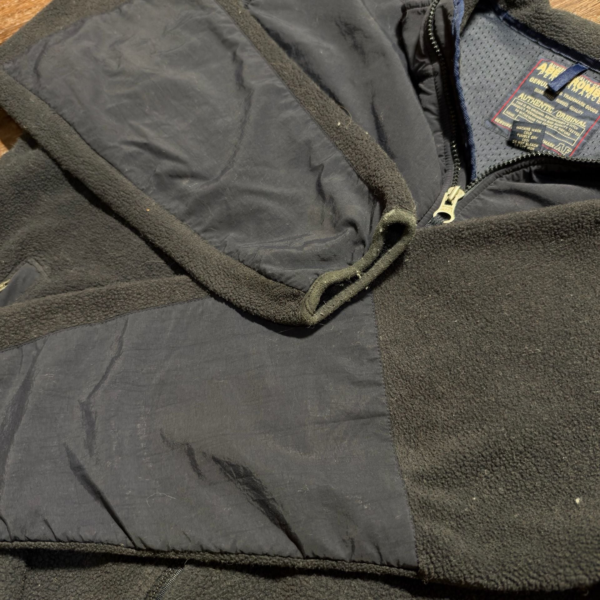 Essential Vintage Abercrombie & Fitch Fleece Jacket Size XL Navy Blue Full Zip 7