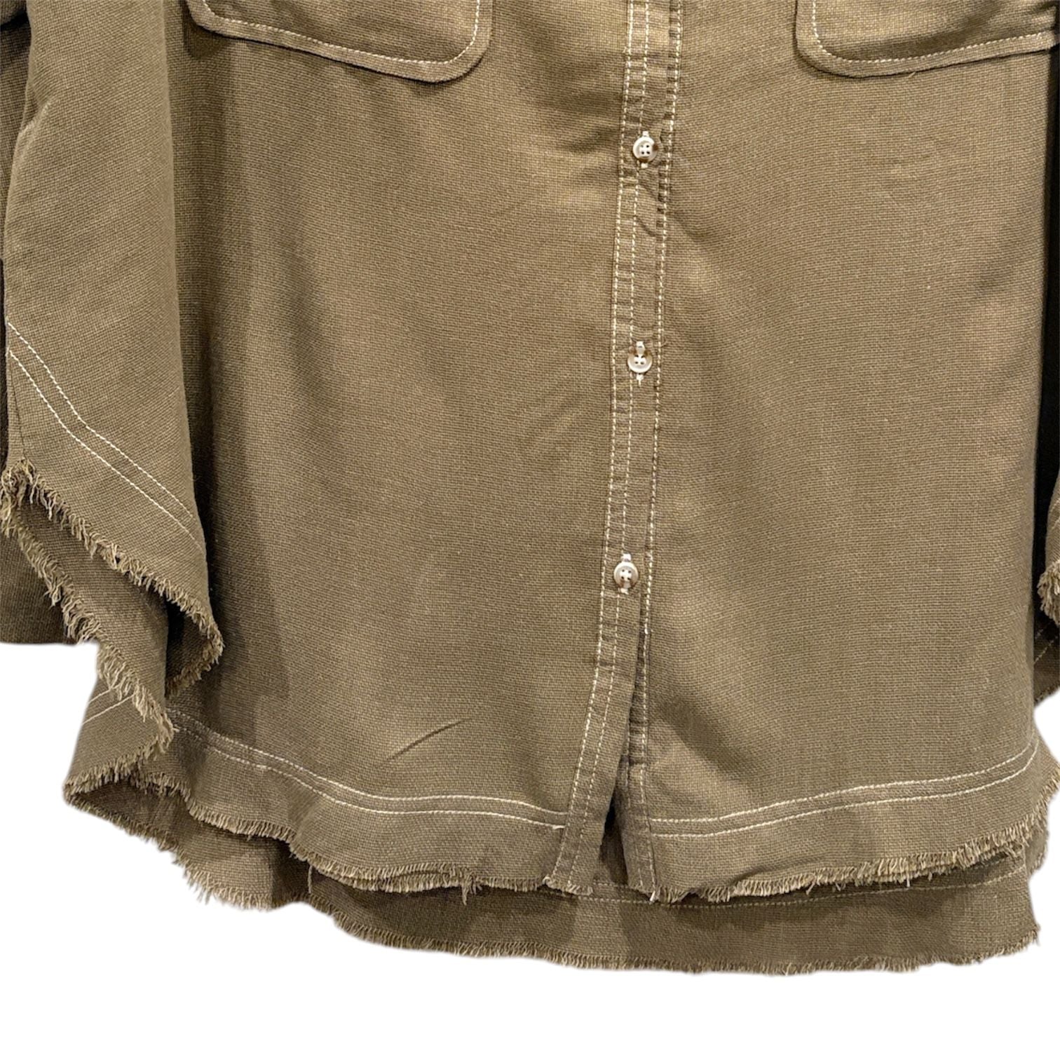 The Nu Vintage Utility Raw Hem Shirt Oversized Button Up Size Small 6