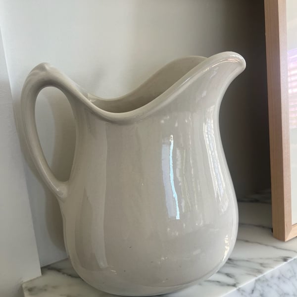TEPCO White Ironstone Pitcher Restaurant Ware Extra Large 3.5 Quart
